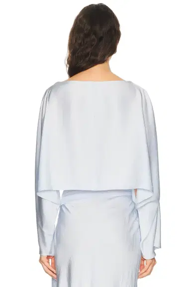 Lapointe Lightweight Satin Boat Neck Caftan Top | Thumbnail 3