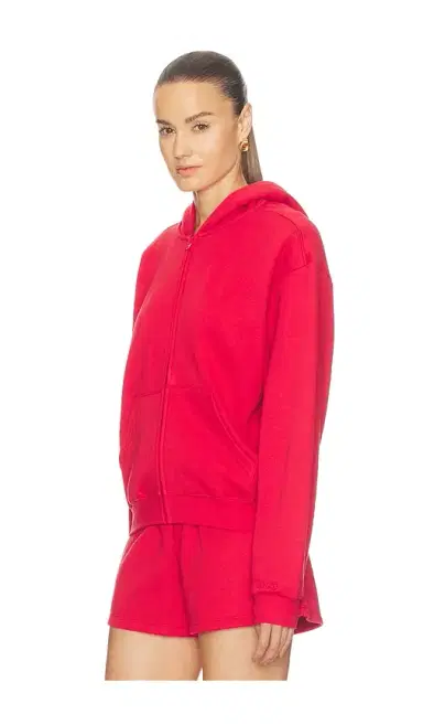 Skims Cotton Fleece Classic Zip Up Hoodie | Thumbnail 3