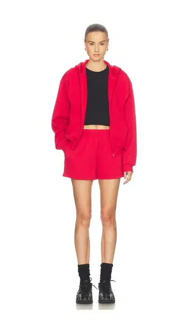 Skims Cotton Fleece Classic Zip Up Hoodie | Thumbnail 5
