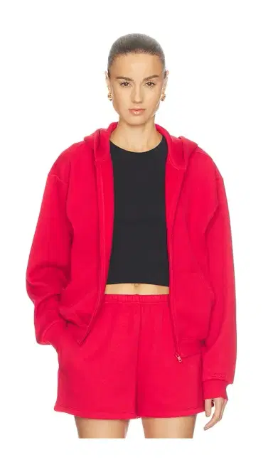 Skims Cotton Fleece Classic Zip Up Hoodie | Thumbnail 1