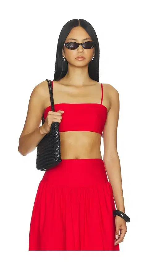 Poplin Crop String Top