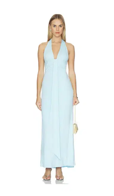 SEVEN WONDERS Kaeli Tie Front Halter Maxi Dress | Thumbnail 1