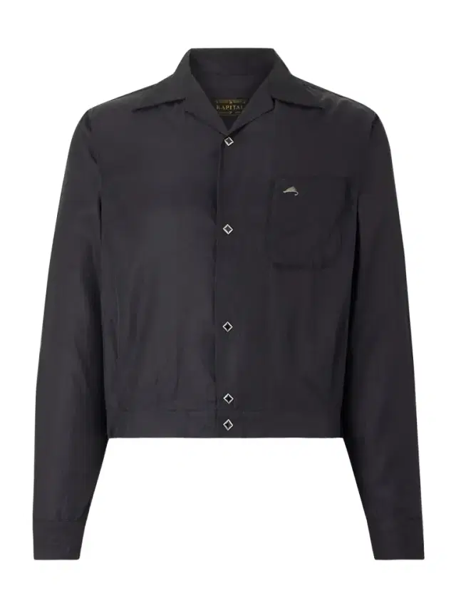 KAPITAL Drizzler Camp-Collar Embroidered-Detail Satin Jacket - Men
