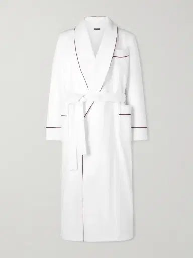 Tom Ford Piped Silk Robe - Men | Thumbnail 2 Tom Ford Piped Silk Robe - Men | Thumbnail 2