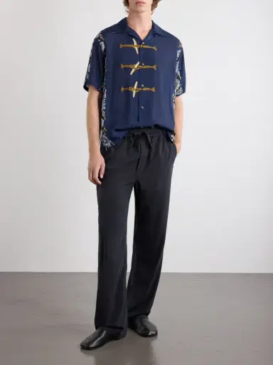 KAPITAL Toggle & Maille Convertible-Collar Printed Woven Shirt - Men | Thumbnail 2