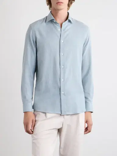 Caruso Cotton and Cashmere-Blend Shirt - Men | Thumbnail 3
