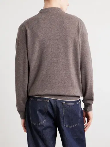 N.Peal Sloane Organic Cashmere Polo Shirt - Men | Thumbnail 4