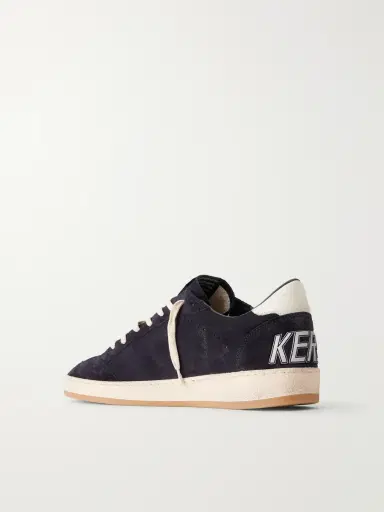 Golden Goose Ball Star Distressed Leather-Trimmed Suede Sneakers - Men | Thumbnail 4