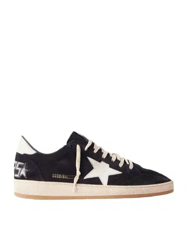 Golden Goose Ball Star Distressed Leather-Trimmed Suede Sneakers - Men | Thumbnail 1