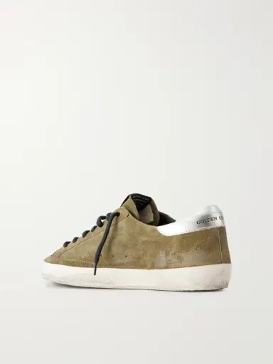 Golden Goose Super-Star Distressed Leather-Trimmed Suede Sneakers - Men | Thumbnail 4