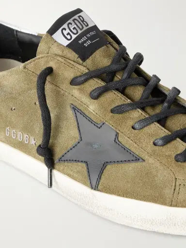 Golden Goose Super-Star Distressed Leather-Trimmed Suede Sneakers - Men | Thumbnail 5