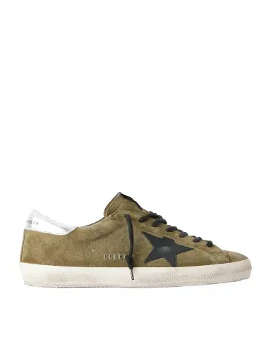 Golden Goose Super-Star Distressed Leather-Trimmed Suede Sneakers - Men | Thumbnail 1