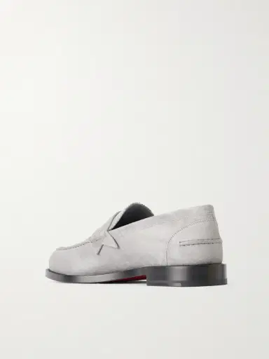 Christian Louboutin The Plato NeoCL-Detailed Suede Penny Loafers - Men | Thumbnail 4