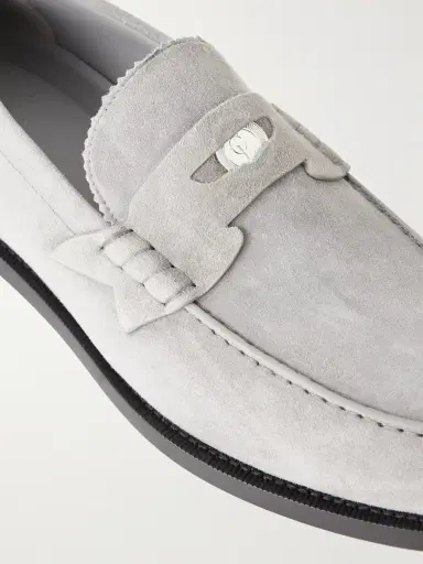 Christian Louboutin The Plato NeoCL-Detailed Suede Penny Loafers - Men | Thumbnail 5