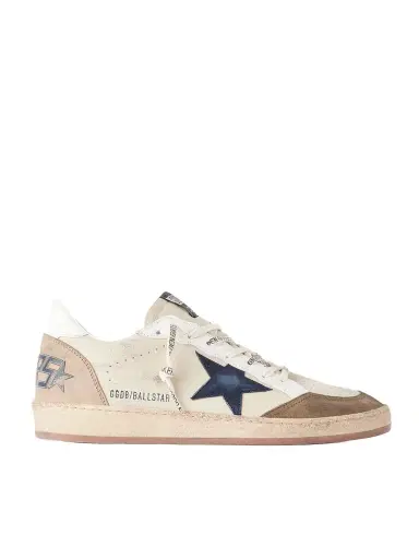 Golden Goose Ball Star Distressed Suede -Trimmed Leather Sneakers - Men | Thumbnail 1 Golden Goose Ball Star Distressed Suede -Trimmed Leather Sneakers - Men | Thumbnail 1