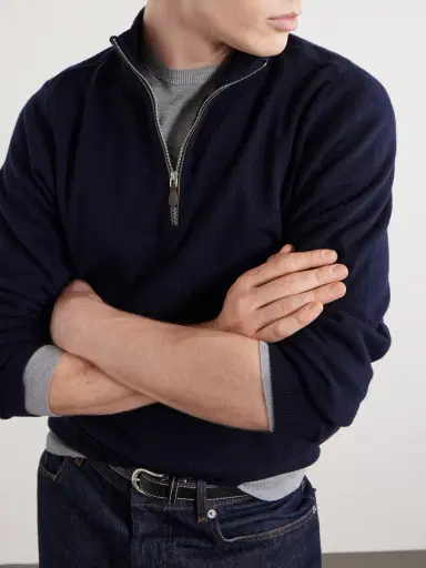 N.Peal Carnaby Organic Cashmere Half-Zip Sweater - Men | Thumbnail 5 N.Peal Carnaby Organic Cashmere Half-Zip Sweater - Men | Thumbnail 5