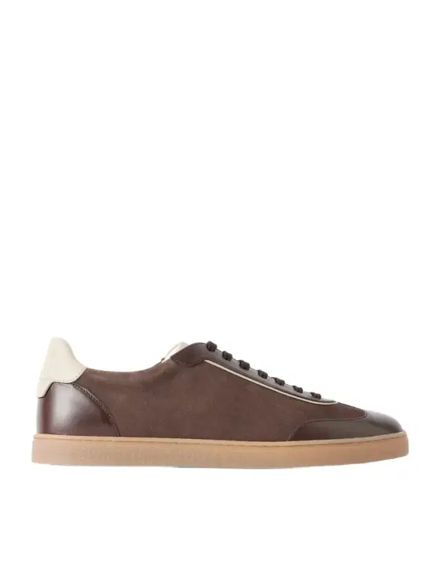 Brunello Cucinelli Coda Di Rondine Leather-Trimmed Waxed-Suede Sneakers - Men