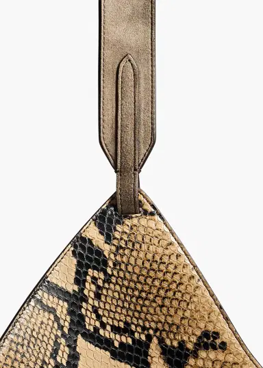 Khaite Mini Lotus Tote In Python-Embossed Taupe And Morning Dove | Thumbnail 4 Khaite Mini Lotus Tote In Python-Embossed Taupe And Morning Dove | Thumbnail 4