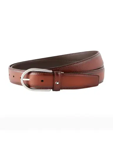 Montblanc Men 's Leather Horseshoe-Buckle Business Belt | Thumbnail 3