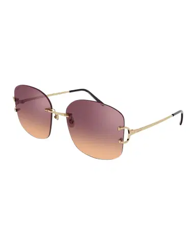 Cartier Rimless Round Metal & Acetate Sunglasses | Thumbnail 1