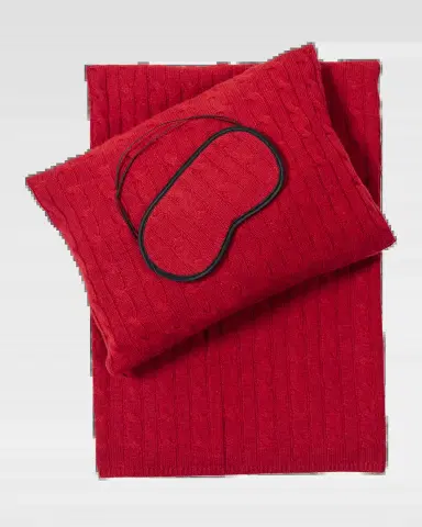 Sofia Cashmere Cashmere Cable-Knit Travel Set | Thumbnail 2