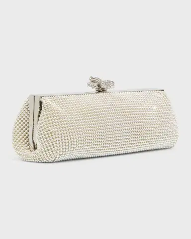 WHITING & DAVIS Flower Crystal-Embellished Clutch Bag | Thumbnail 5