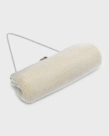 WHITING & DAVIS Flower Crystal-Embellished Clutch Bag | Thumbnail 6