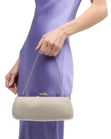 WHITING & DAVIS Flower Crystal-Embellished Clutch Bag | Thumbnail 1