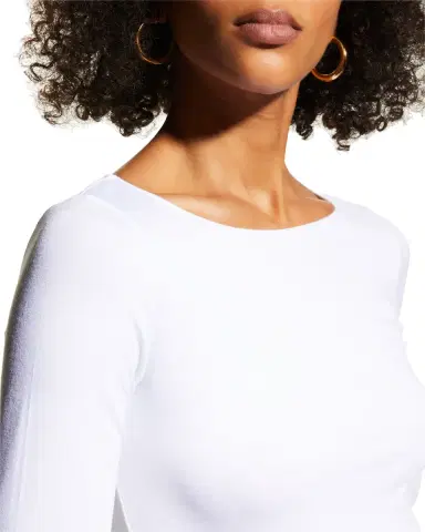 Majestic Filatures Soft-Touch Marrow-Edge Boat-Neck Top | Thumbnail 5