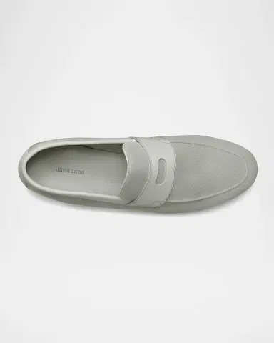 John Lobb Men's Soft Suede Penny Loafers | Thumbnail 3 John Lobb Men's Soft Suede Penny Loafers | Thumbnail 3
