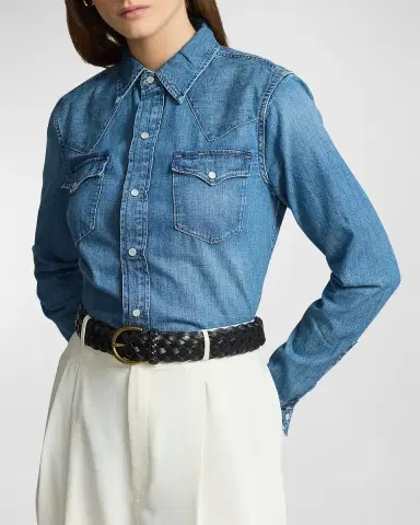 Polo Ralph Lauren Denim Western Shirt | Thumbnail 3 Polo Ralph Lauren Denim Western Shirt | Thumbnail 3