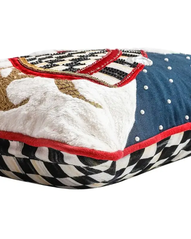 MacKenzie-Childs Santa Snowmobile Pillow, 18" Square