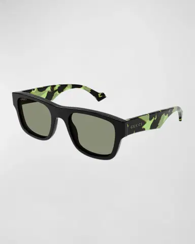 Gucci Men 's Acetate Rectangle Sunglasses | Thumbnail 2