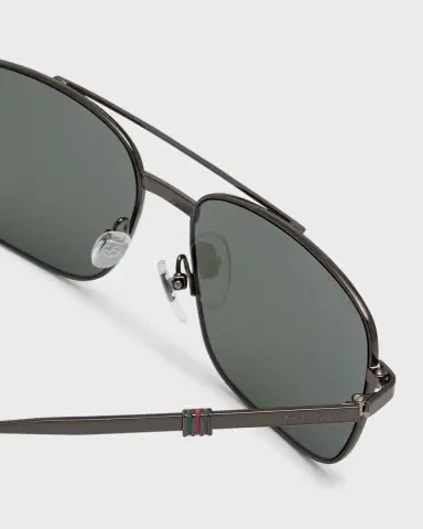 Gucci Men 's Metal Rectangle Sunglasses | Thumbnail 3
