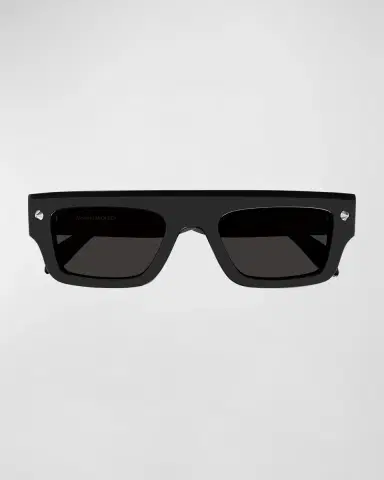 Alexander McQueen Men's AM0427SM Acetate Rectangle Sunglasses | Thumbnail 2 Alexander McQueen Men's AM0427SM Acetate Rectangle Sunglasses | Thumbnail 2