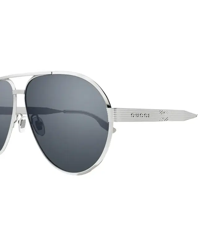 Men's Double-Bridge Metal Aviator Sunglasses