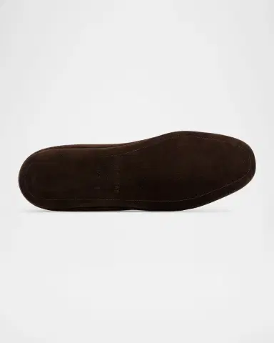 John Lobb Men's Kingston Suede Smoking Loafer Slippers | Thumbnail 3