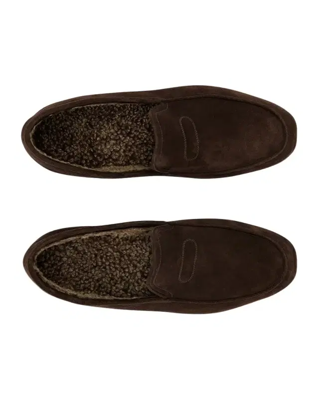 John Lobb Men's Kingston Suede Smoking Loafer Slippers