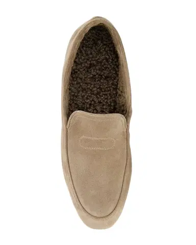 John Lobb Men's Kingston Suede Smoking Loafer Slippers | Thumbnail 1