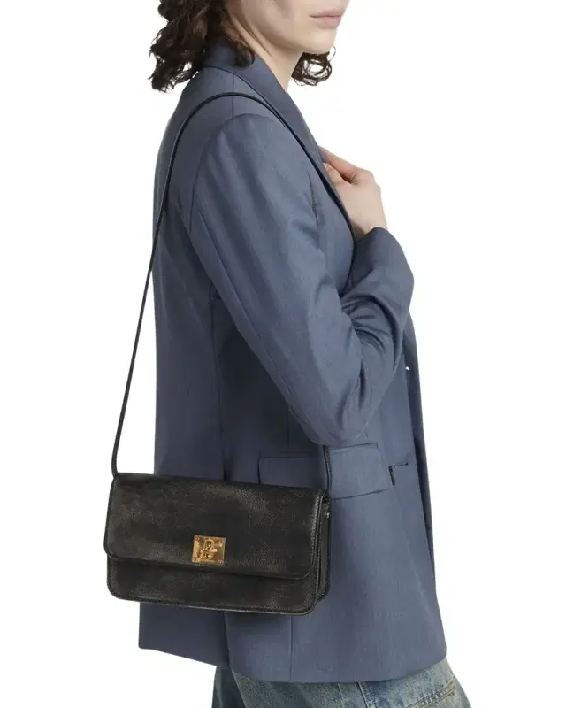 Gioia Flap Distressed Leather Shoulder Bag