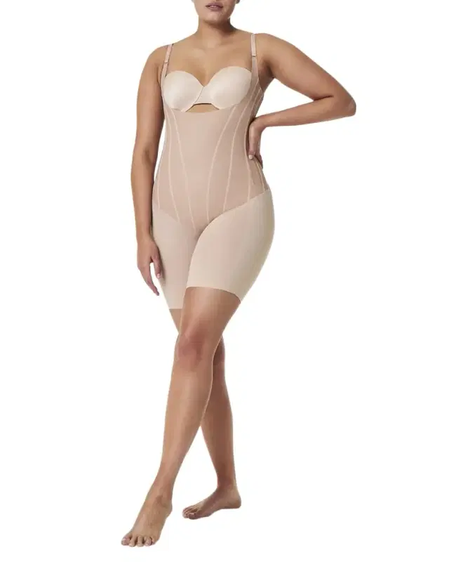 Spanx Super Sculpt Open-Bust Mid-Thigh Bodysuit