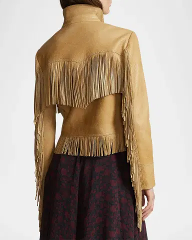 Polo Ralph Lauren Fringe Waxed Leather Jacket | Thumbnail 2 Polo Ralph Lauren Fringe Waxed Leather Jacket | Thumbnail 2