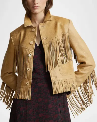 Polo Ralph Lauren Fringe Waxed Leather Jacket | Thumbnail 3 Polo Ralph Lauren Fringe Waxed Leather Jacket | Thumbnail 3