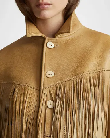 Polo Ralph Lauren Fringe Waxed Leather Jacket | Thumbnail 4 Polo Ralph Lauren Fringe Waxed Leather Jacket | Thumbnail 4