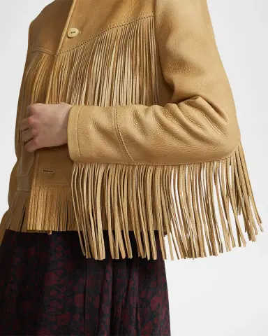 Polo Ralph Lauren Fringe Waxed Leather Jacket | Thumbnail 6 Polo Ralph Lauren Fringe Waxed Leather Jacket | Thumbnail 6