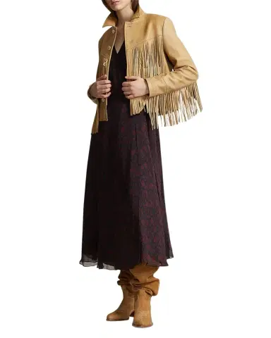 Polo Ralph Lauren Fringe Waxed Leather Jacket | Thumbnail 1 Polo Ralph Lauren Fringe Waxed Leather Jacket | Thumbnail 1