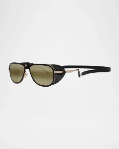 Vuarnet Men's Glacier 03 Titanium Aviator Sunglasses with Side Shields and Cord | Thumbnail 4