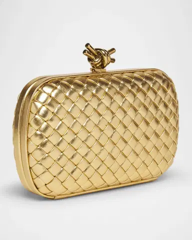 Bottega Veneta Knot Padded Metallic Leather Clutch Bag | Thumbnail 3