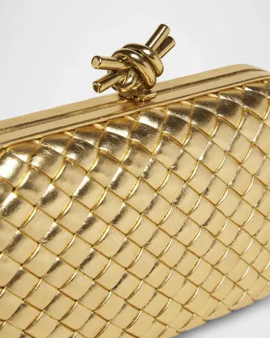 Bottega Veneta Knot Padded Metallic Leather Clutch Bag | Thumbnail 6