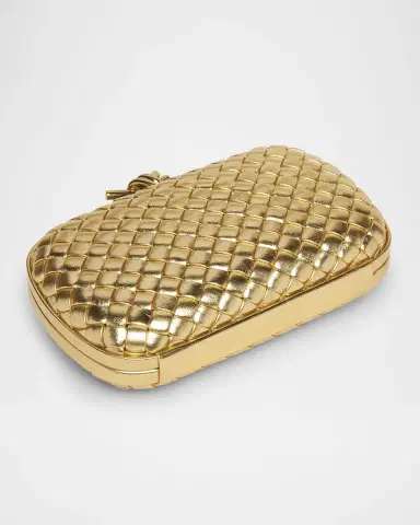 Bottega Veneta Knot Padded Metallic Leather Clutch Bag | Thumbnail 7